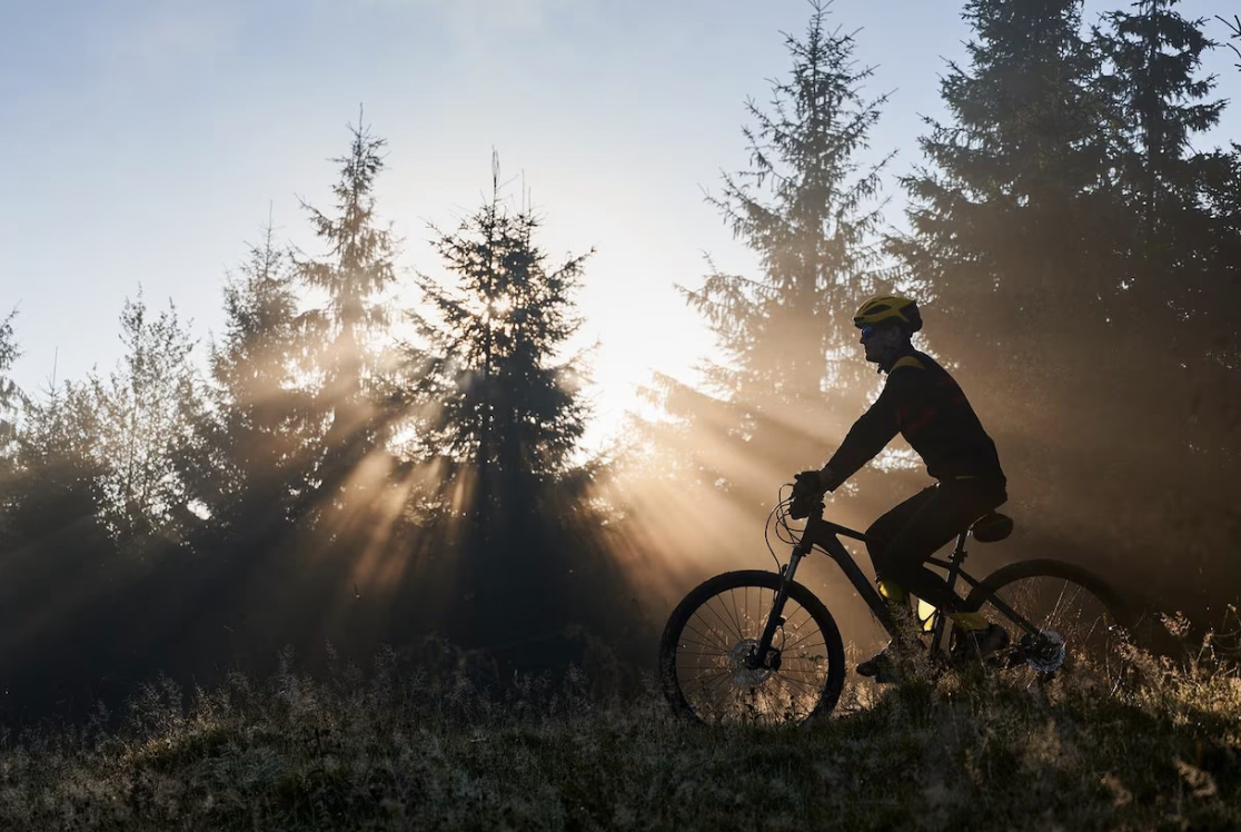 Cycling sunset