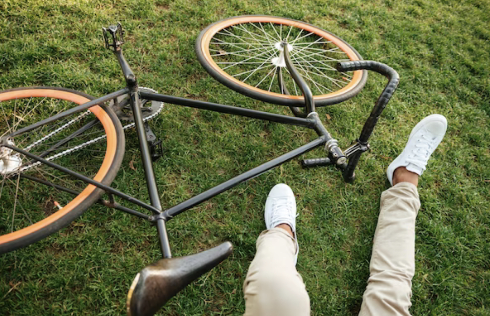 Cyclist resting