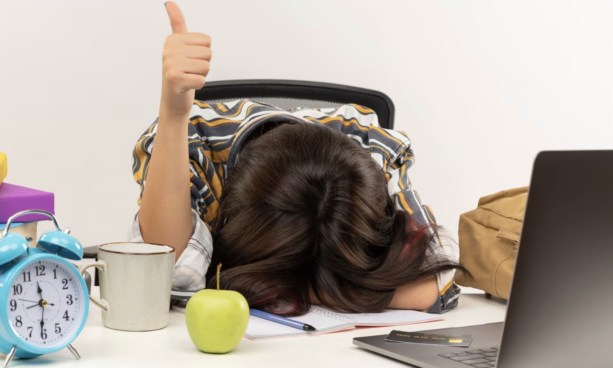 Sleep rest at desk